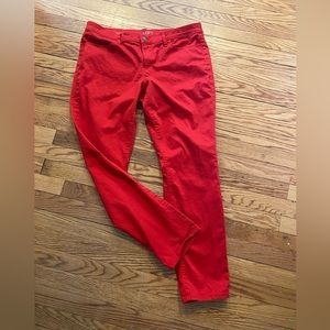 Bright red LOFT modern skinny jeans/pants.  Size 32/14